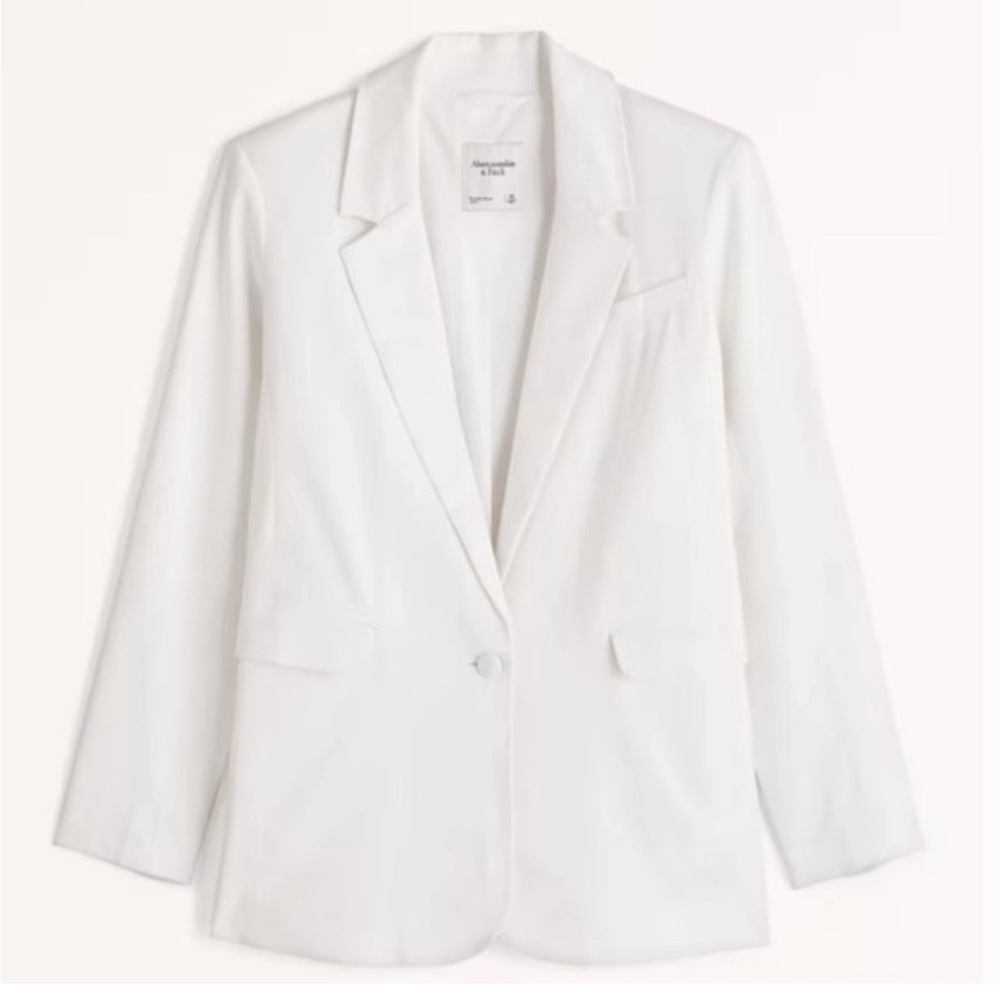 Abercrombie & Fitch NWT White Linen Blend Blazer - Picture 14 of 14